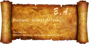 Balsai Almiréna névjegykártya
